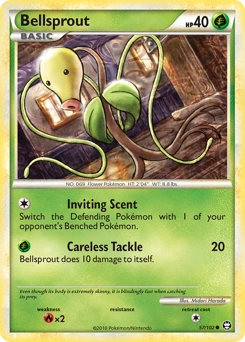 Bellsprout Pokémon card, number 57