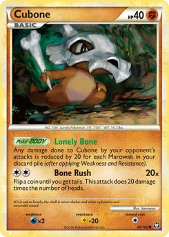 Cubone Pokémon card, number 60