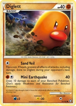Diglett Pokémon card, number 61