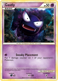 Gastly Pokémon card, number 63