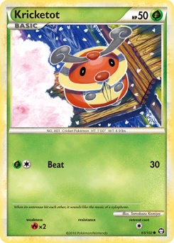 Kricketot Pokémon card, number 65
