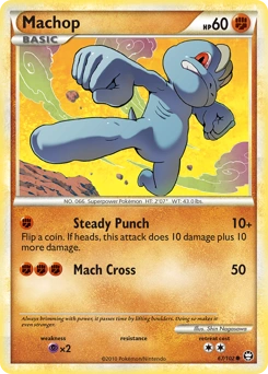 Machop Pokémon card, number 67