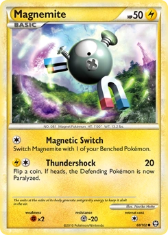 Magnemite Pokémon card, number 68