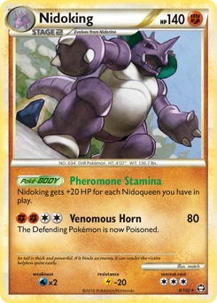Nidoking Pokémon card, number 6