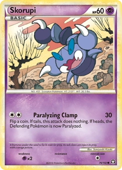 Skorupi Pokémon card, number 76
