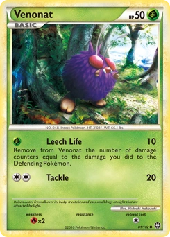 Venonat Pokémon card, number 81