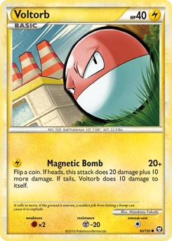 Voltorb Pokémon card, number 83