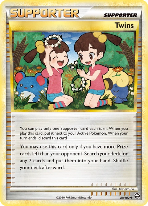 Twins Pokémon card from HS—Triumphant, number 89 (Standard print)