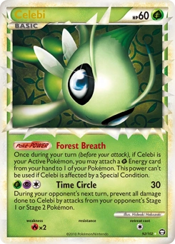 Celebi Pokémon card, number 92