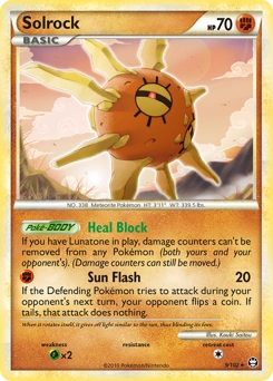 Solrock Pokémon card, number 9