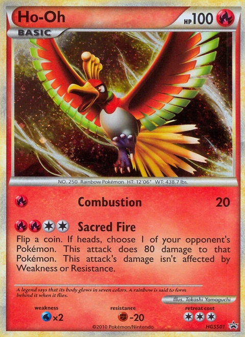 Ho-Oh Pokémon card from HGSS Black Star Promos, number HGSS01 (Standard print)