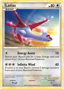 Latias Pokémon card, number HGSS10