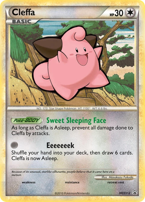 Cleffa Pokémon card from HGSS Black Star Promos, number HGSS12 (Standard print)