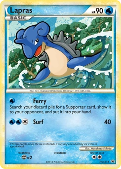 Lapras Pokémon card, number HGSS14