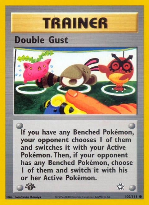 Double Gust Pokémon card from Neo Genesis, number 100 (1st Edition print)