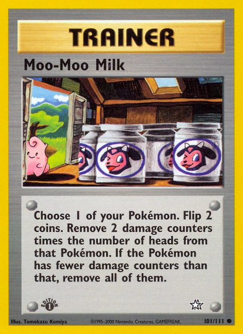 Moo-Moo Milk Pokémon card from Neo Genesis, number 101 (1st Edition print)