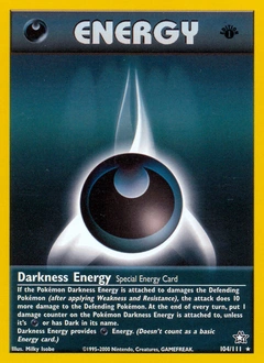 Darkness Energy Pokémon card, number 104