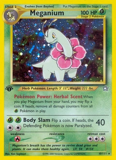 Meganium Pokémon card, number 10