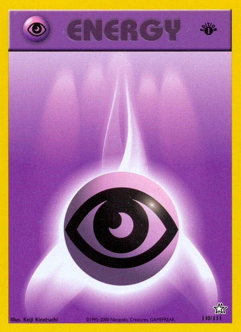 Psychic Energy Pokémon card from Neo Genesis, number 110 (1st Edition print)