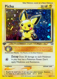 Pichu Pokémon card, number 12