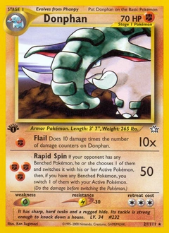 Donphan Pokémon card, number 21