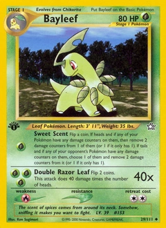Bayleef Pokémon card, number 29