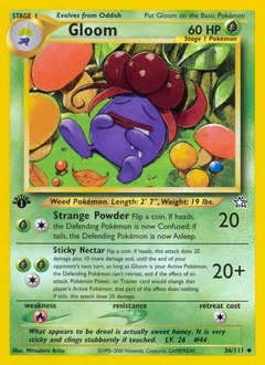 Gloom Pokémon card, number 36