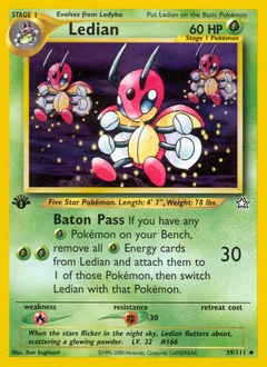 Ledian Pokémon card, number 39