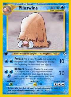 Piloswine Pokémon card, number 44