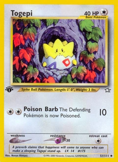 Togepi Pokémon card, number 51