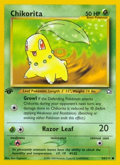 Chikorita Pokémon card, number 54