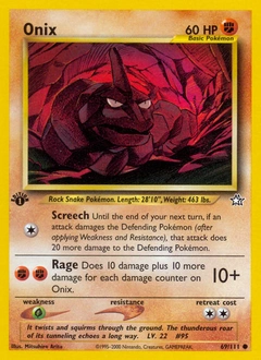 Onix Pokémon card, number 69