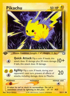 Pikachu Pokémon card, number 70