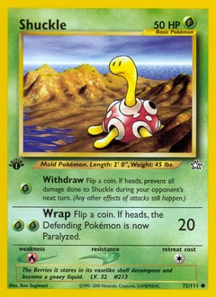 Shuckle Pokémon card, number 72