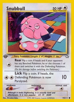 Snubbull Pokémon card, number 74