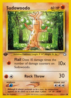 Sudowoodo Pokémon card, number 77