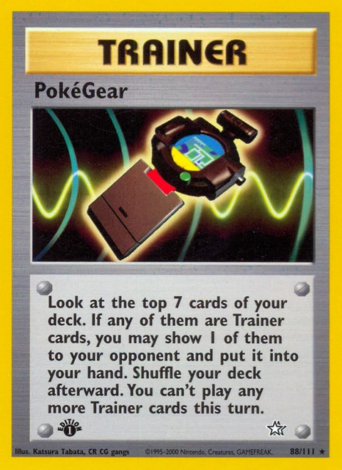 PokéGear Pokémon card from Neo Genesis, number 88 (1st Edition print)