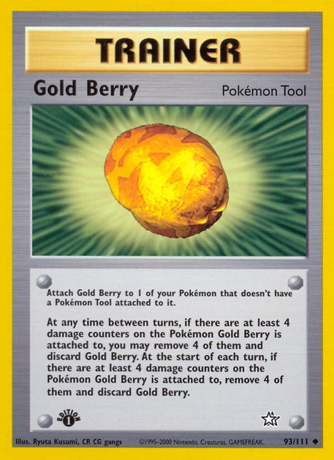 Gold Berry Pokémon card from Neo Genesis, number 93 (1st Edition print)