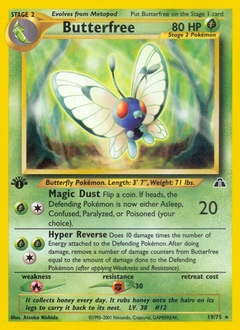 Butterfree Pokémon card, number 19