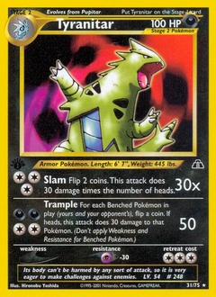 Tyranitar Pokémon card, number 31