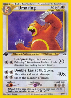 Ursaring Pokémon card, number 34