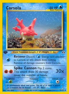 Corsola Pokémon card, number 37