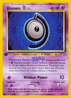 Unown [D] Pokémon card, number 47