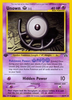 Unown [U] Pokémon card, number 51
