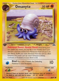 Omanyte Pokémon card, number 60