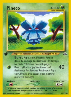 Pineco Pokémon card, number 61