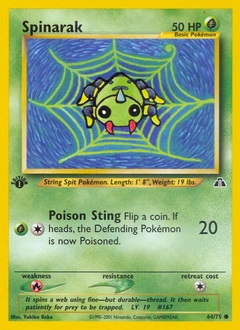 Spinarak Pokémon card, number 64
