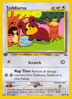 Teddiursa Pokémon card, number 65