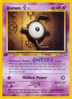 Unown [E] Pokémon card, number 67