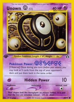 Unown [O] Pokémon card, number 69